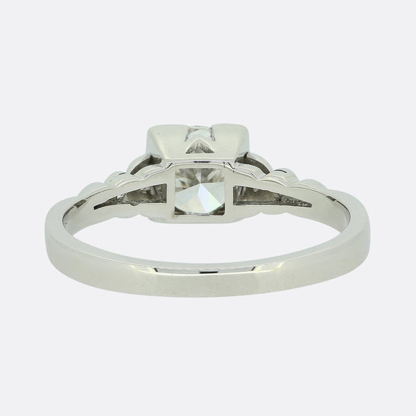 Art Deco Style 0.80 Carat Diamond Ring