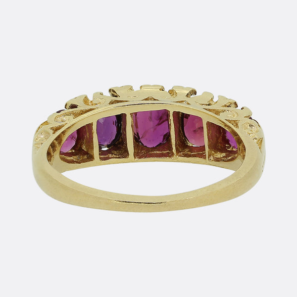 Vintage Ruby Five-Stone Ring