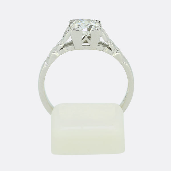 Art Deco Style 0.80 Carat Diamond Ring