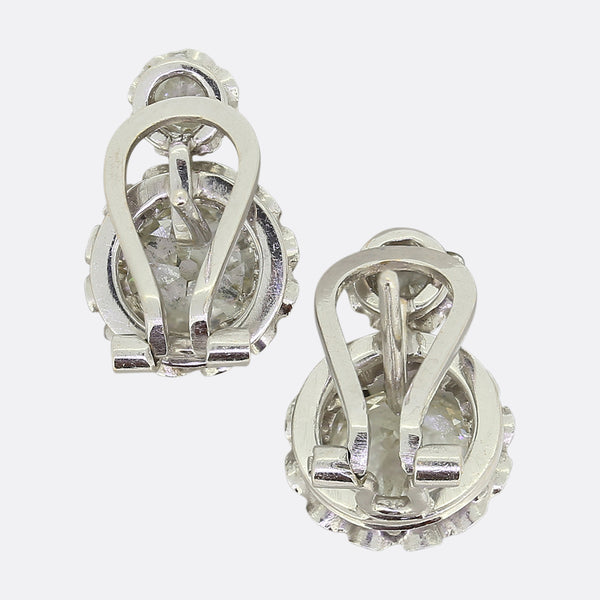 Vintage Old Cut Diamond Two-Stone Earrings
