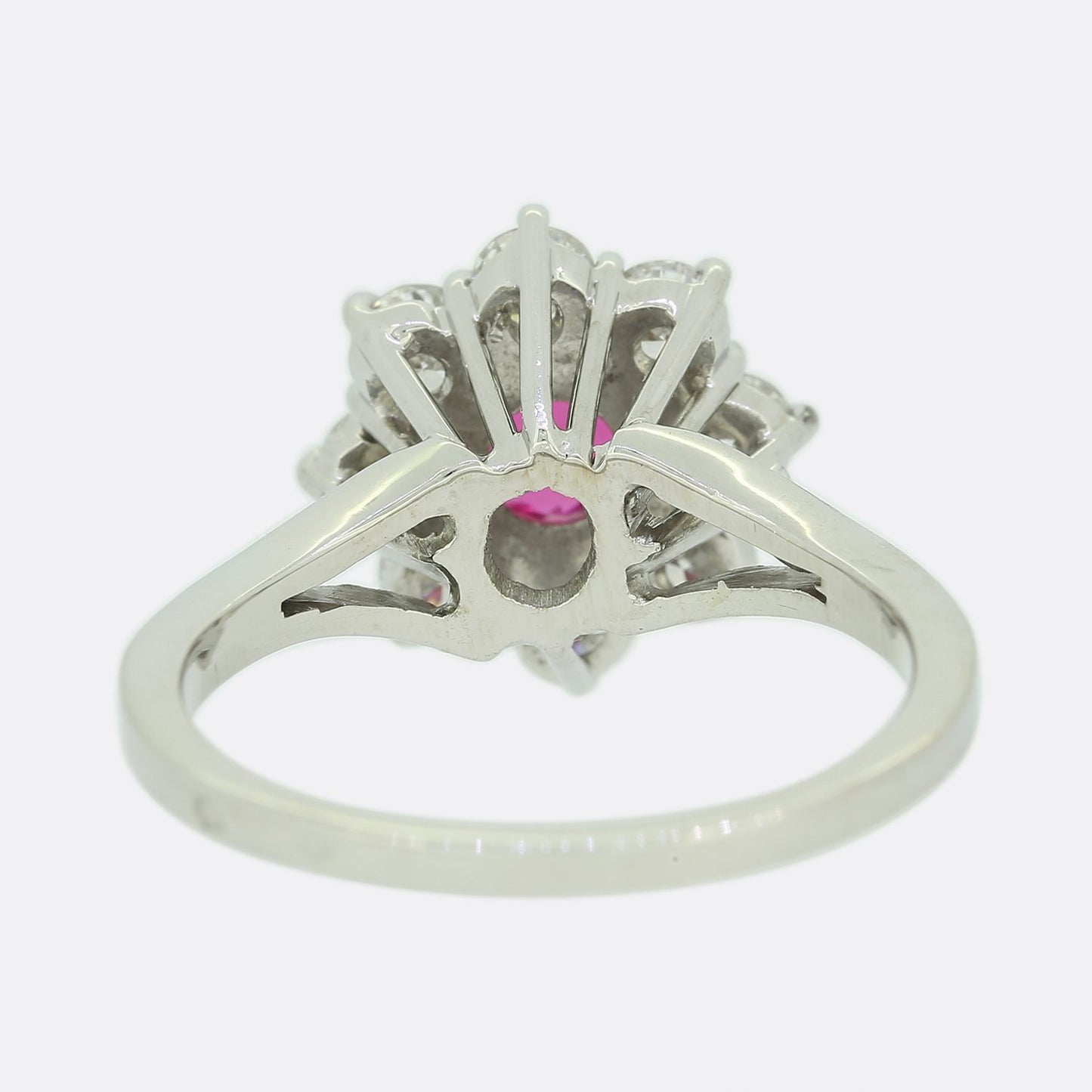 Pink Sapphire and Diamond Cluster Ring