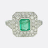 Art Deco Style Emerald and Diamond Ring