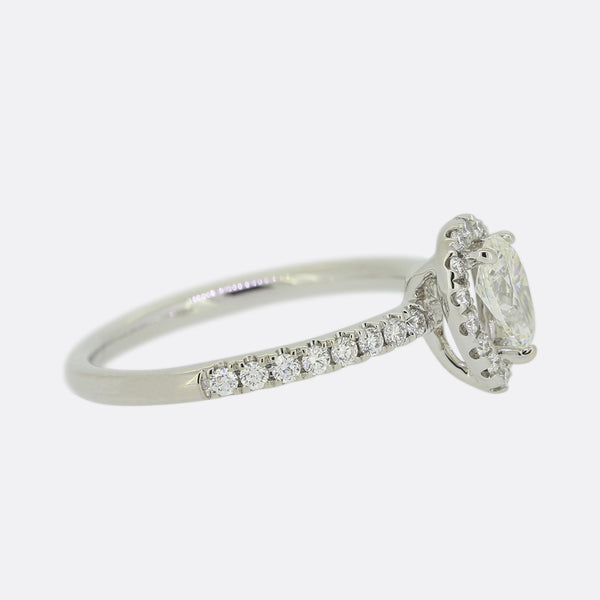 0.48 Carat Pear Cut Diamond Ring