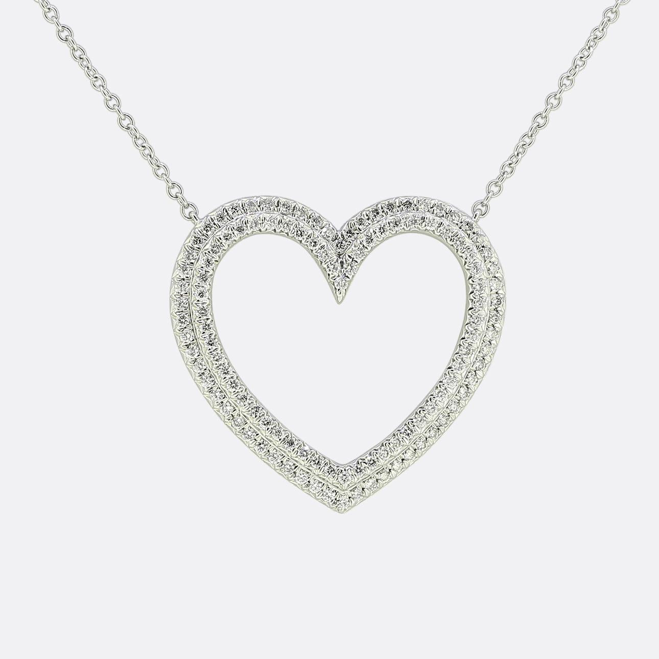 Tiffany & Co. Open Heart Diamond Pendant