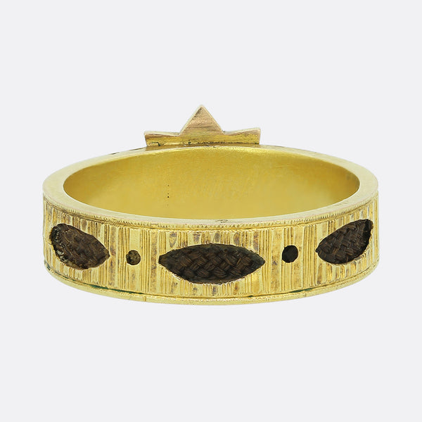 Victorian Pearl and Enamel Star Mourning Ring