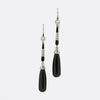 Art Deco Style Onyx and Diamond Drop Earrings