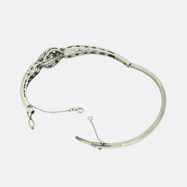 Art Deco Sapphire and Diamond Hinge Bangle