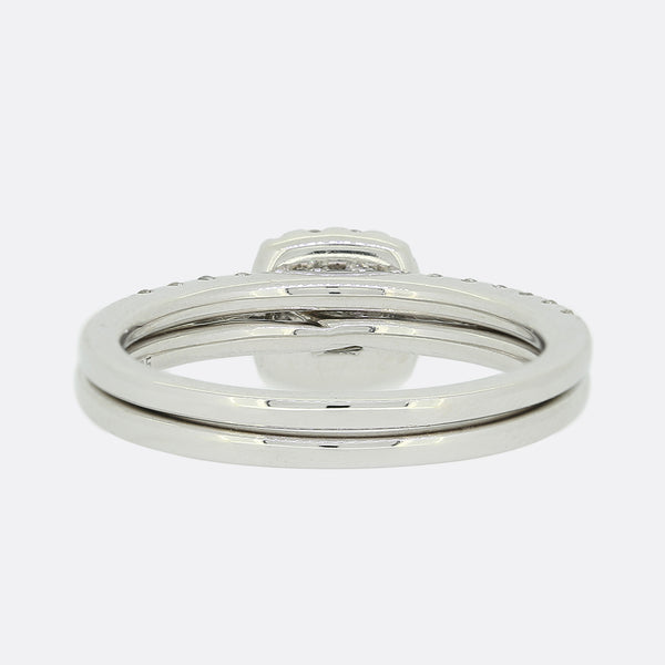 0.51 Carat Diamond Halo Engagement Ring Set