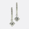1.20 Carat Brilliant Cut Diamond Hoop and Drop Earrings