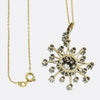 Victorian 3.50 Carat Old Cut Diamond Star Pendant Necklace