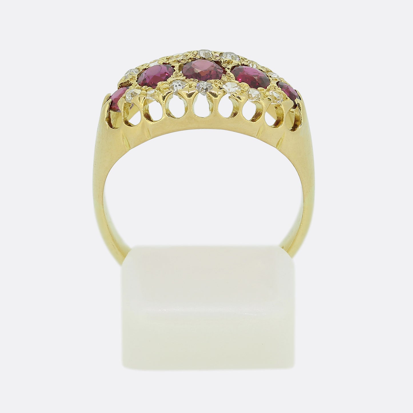 Edwardian Five-Stone Ruby and Diamond Ring