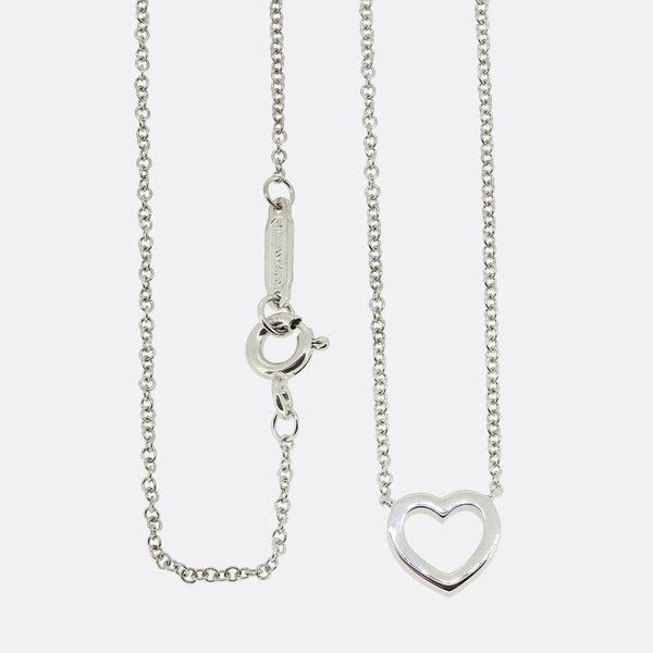 Tiffany & Co. Metro Mini Diamond Heart Pendant Necklace