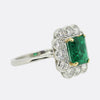 Zambian Emerald and Diamond Cluster Ring