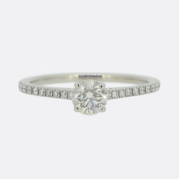 De Beers 0.41 Carat Diamond Solitaire Engagement Ring