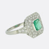 Art Deco Style Emerald and Diamond Ring