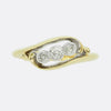 Edwardian 0.25 Carat Old Cut Diamond Three Stone Twist Ring