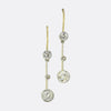 Three-Stone Old Cut Diamond Drop Earrings