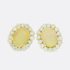 Opal and Diamond Cluster Stud Earrings