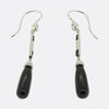 Art Deco Style Onyx and Diamond Drop Earrings