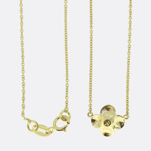 Victorian Rose Cut Diamond Flower Necklace
