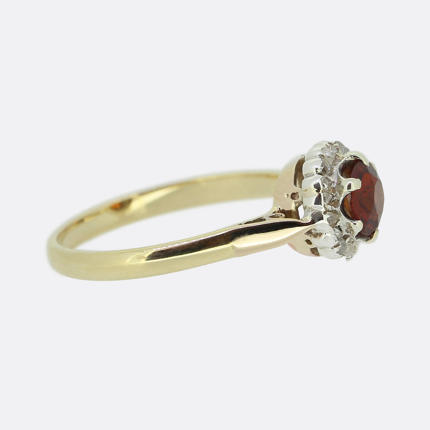 Vintage Garnet and Diamond Cluster Ring