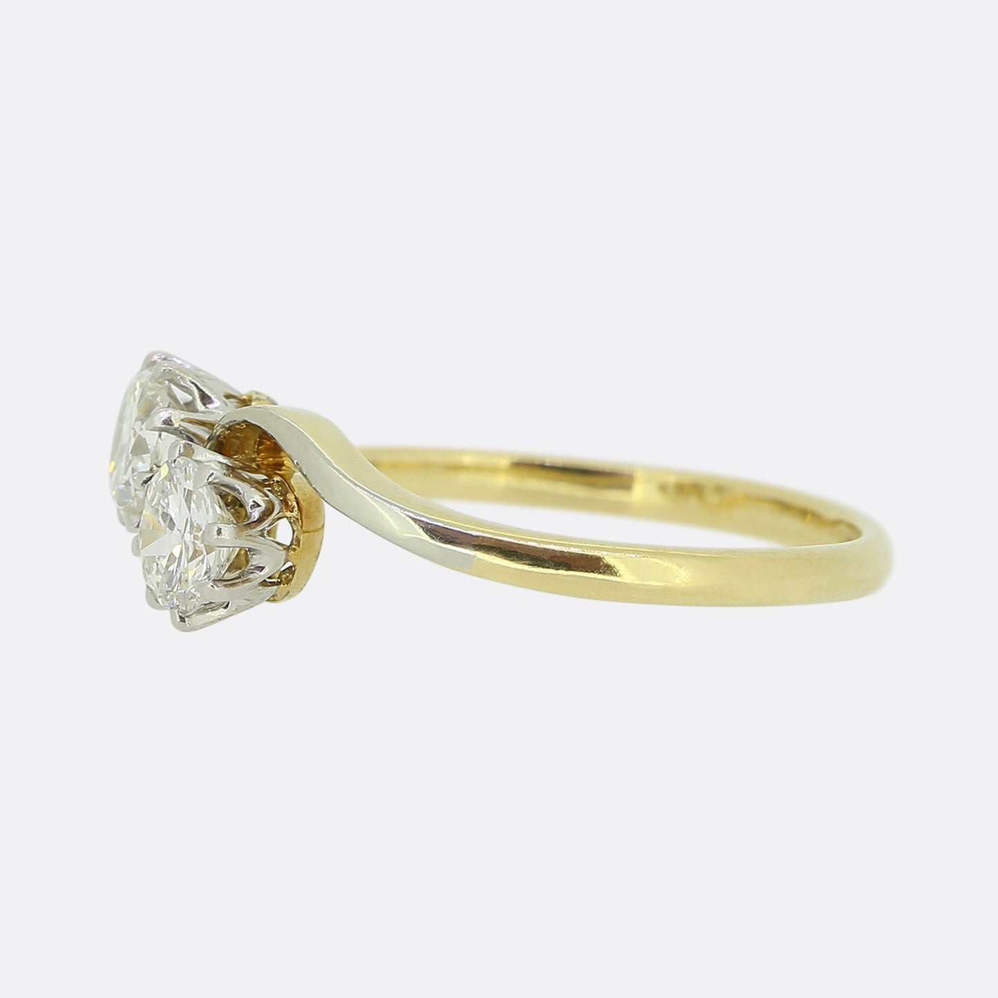 Two-Stone Diamond Crossover Ring