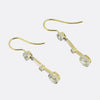 Three-Stone Old Cut Diamond Drop Earrings