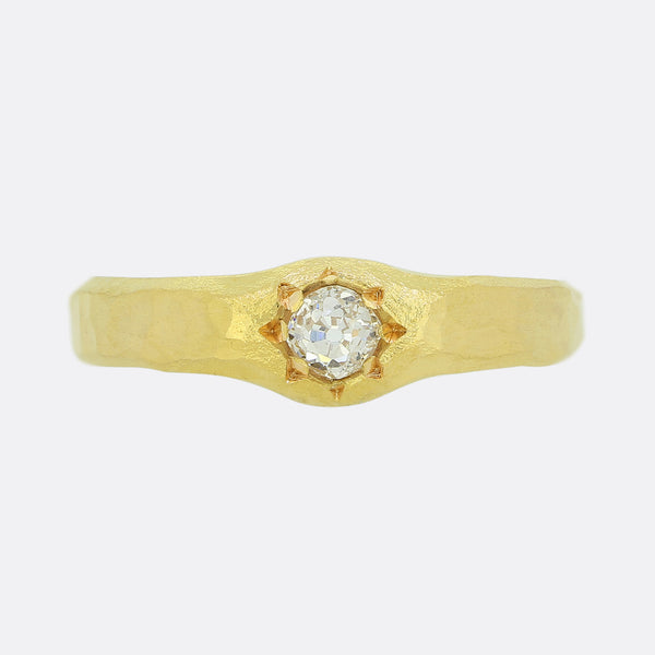 0.22 Carat Old Cut Diamond Solitaire Ring