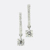 0.80 Carat Brilliant Cut Diamond Hoop and Drop Earrings