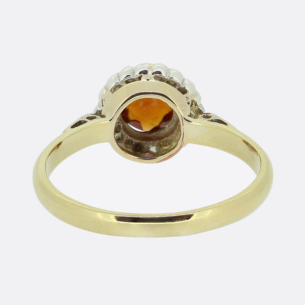 Vintage Garnet and Diamond Cluster Ring