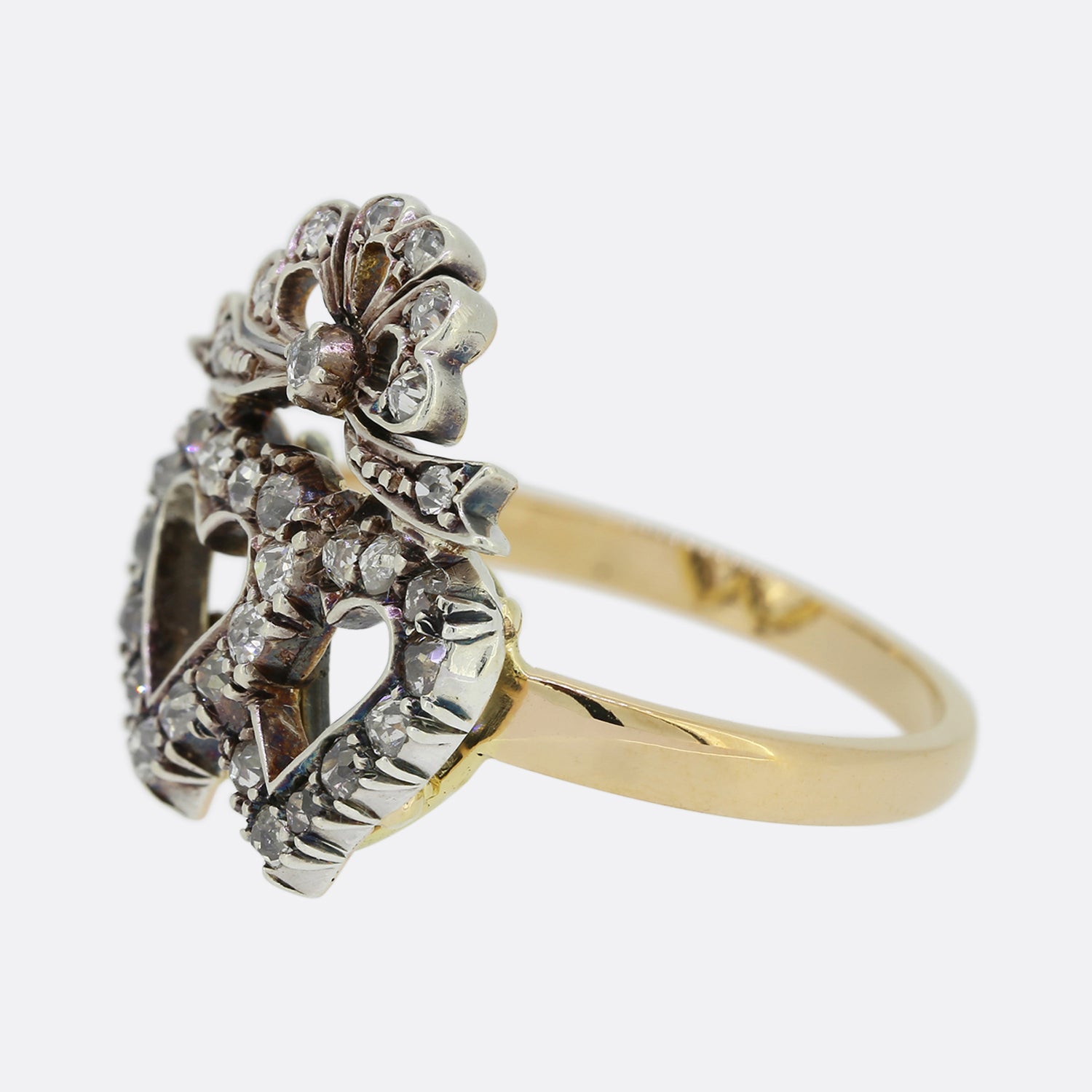 Diamond double sales heart ring