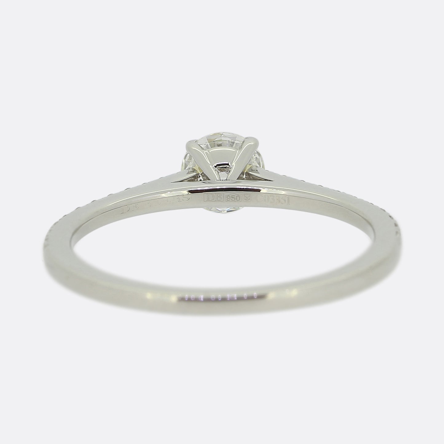 De Beers 0.41 Carat Diamond Solitaire Engagement Ring