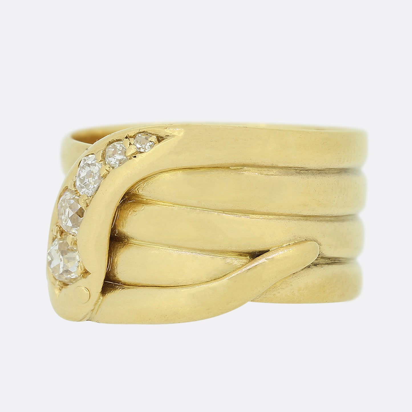 Edwardian Old Cut Diamond Snake Ring