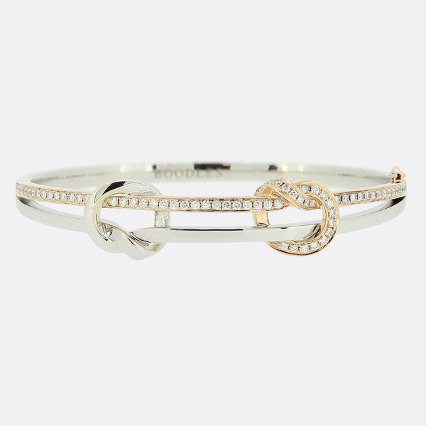 Boodles The Knot Two Tone Diamond Bangle