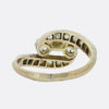Three Stone Pearl and Diamond Crossover Ring