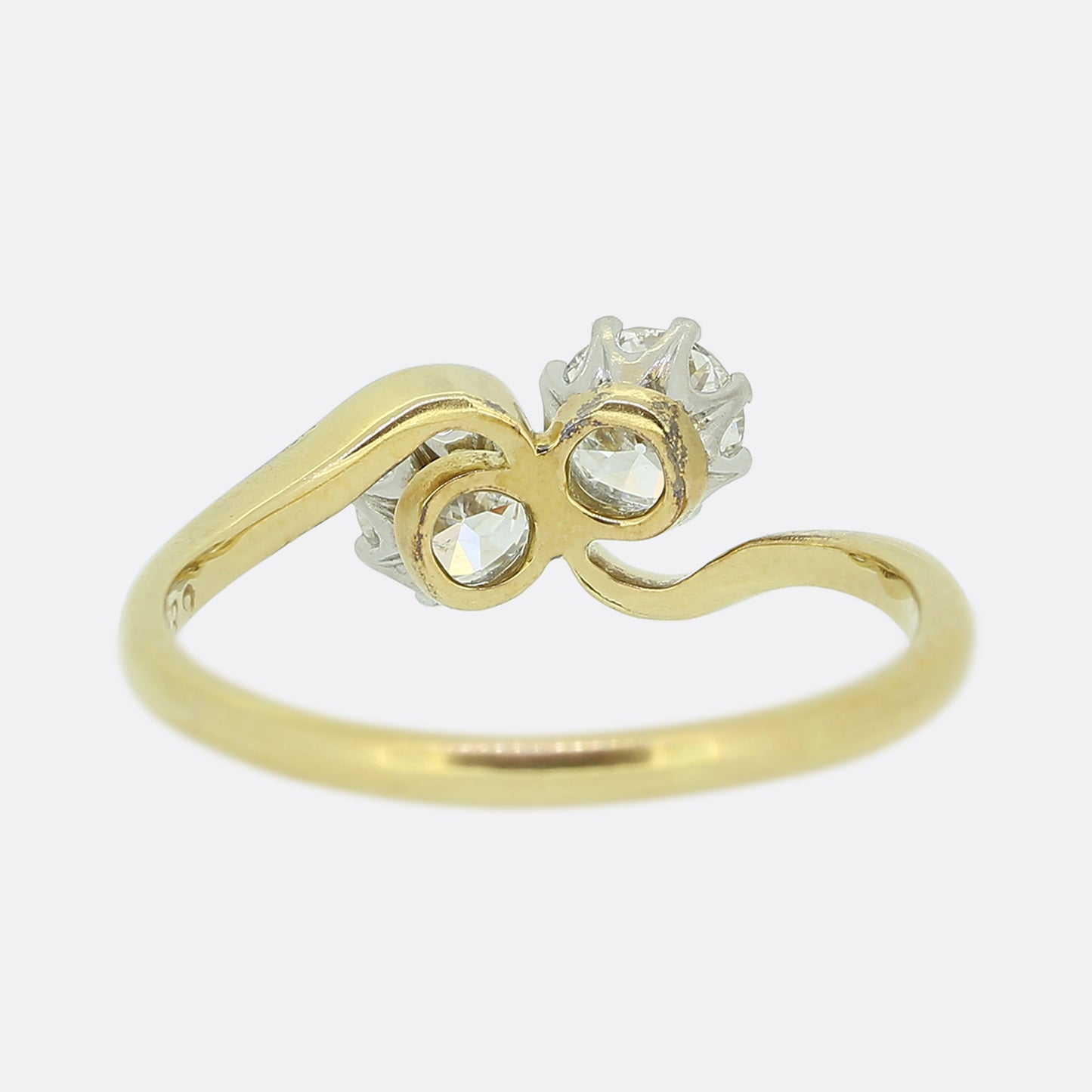 Two-Stone Diamond Crossover Ring