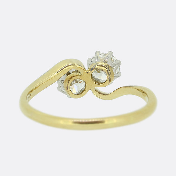 Two-Stone Diamond Crossover Ring
