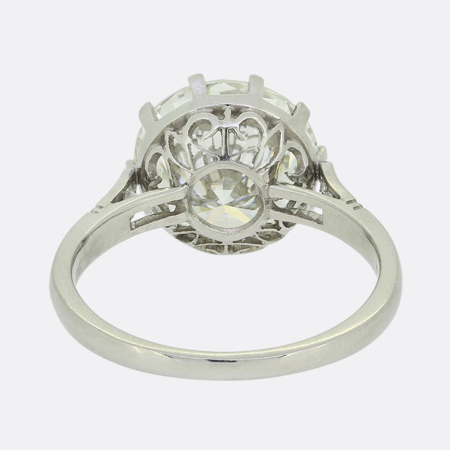 4.02 Carat Transitional Cut Diamond Solitaire Engagement Ring