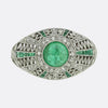 Art Deco Emerald and Diamond Bombe Ring