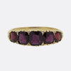Victorian Five Stone Garnet and Diamond Ring