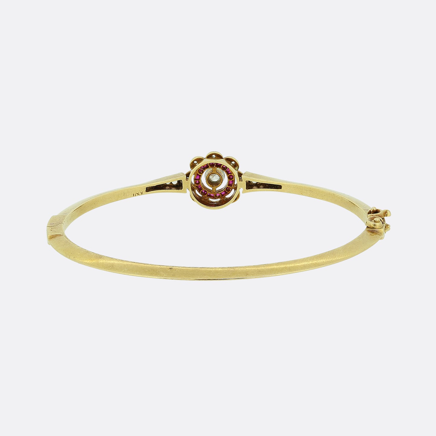 Art Deco Ruby and Diamond Target Bangle
