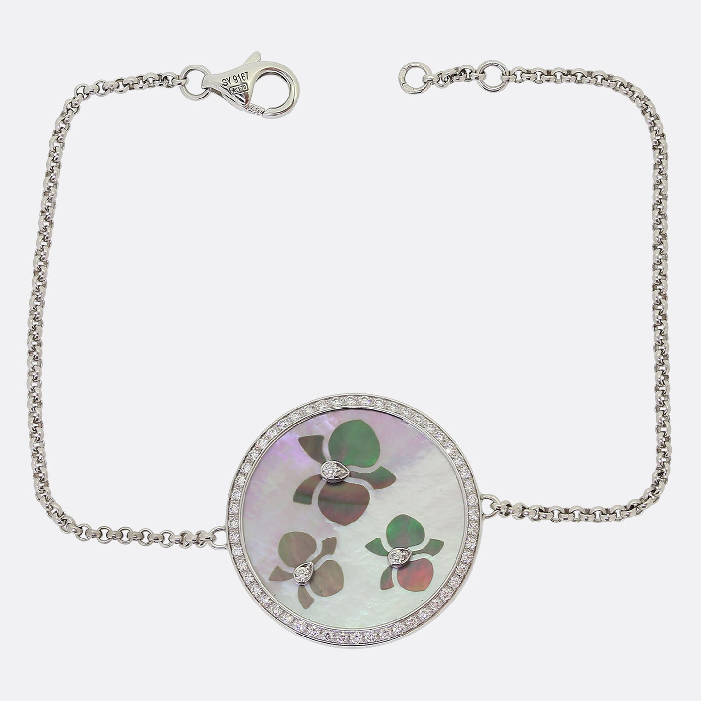 Cartier Caresse D'Orchidees Diamond and Mother Of Pearl Bracelet