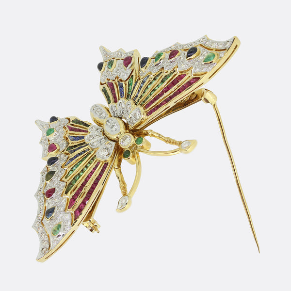 Vintage Gem-Set Butterfly Brooch