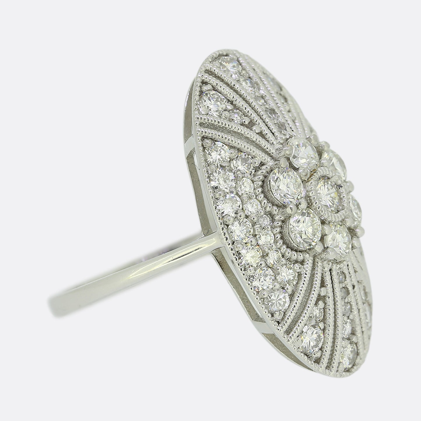 Diamond Daisy Cluster Cocktail Ring