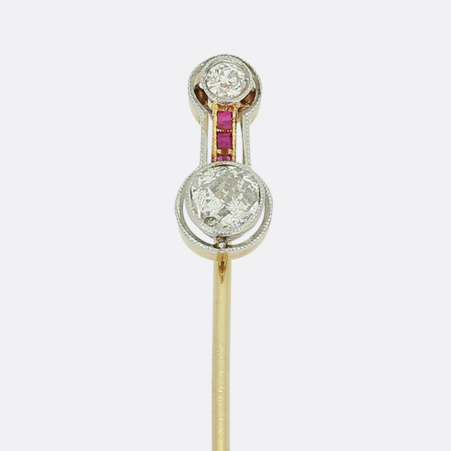 Art Deco Ruby and Diamond Stick Pin