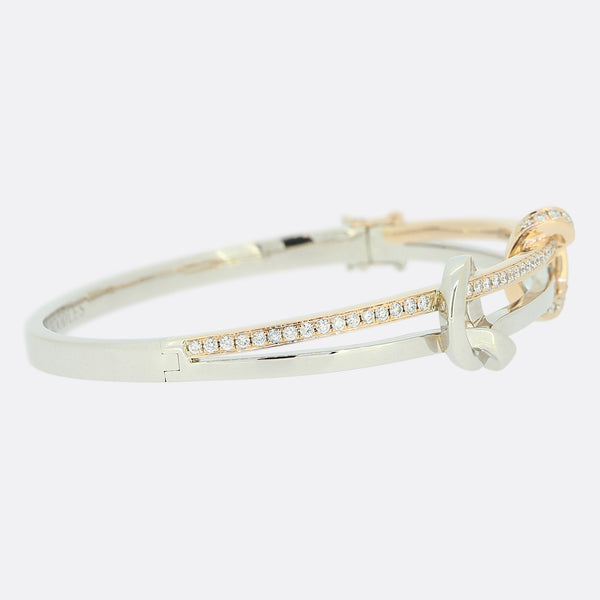 Boodles The Knot Two Tone Diamond Bangle