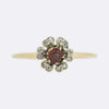 Vintage Garnet and Rose Cut Diamond Flower Ring
