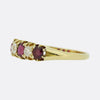 Edwardian Ruby and Diamond Five Stone Ring