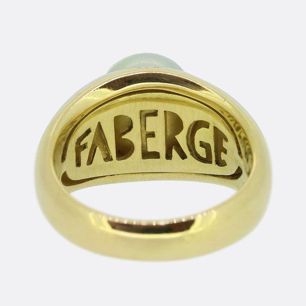 Faberge Pearl Diamond and Enamel Ring