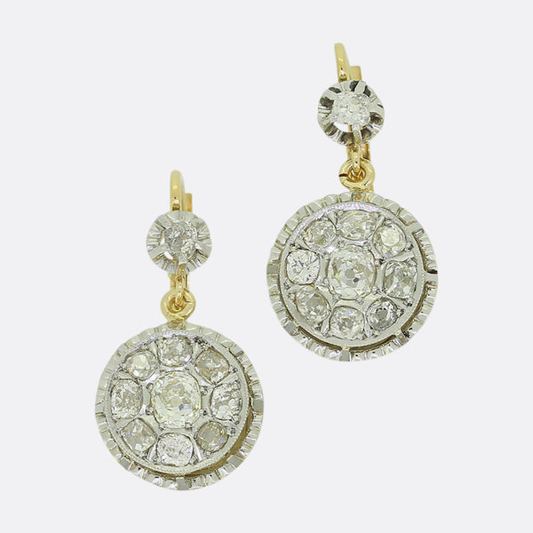 Old Cut Diamond Drop Earrings